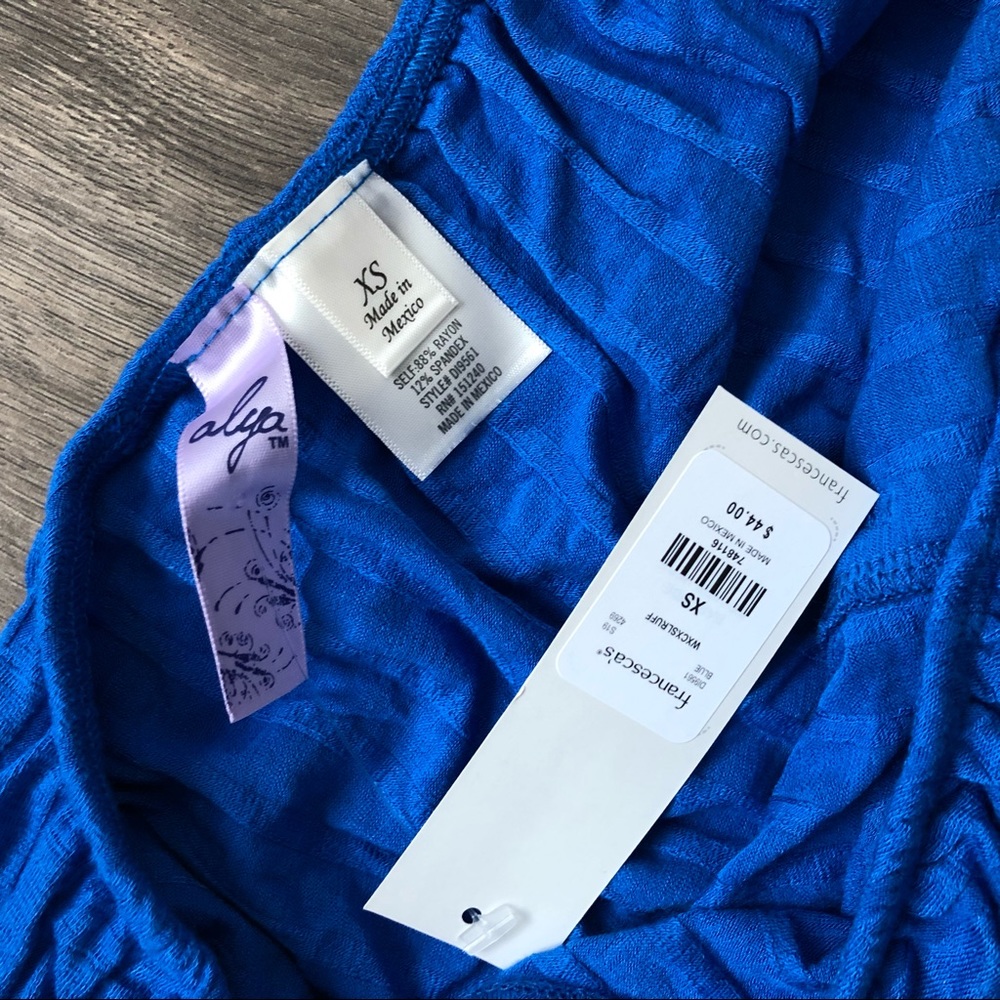Beautiful Blue Ruffle Across The Shoulder Dress XS - Picture 8 of 8